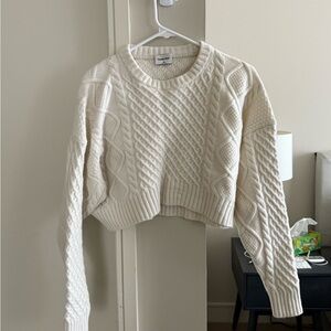Sunday Best Peggy Cropped Sweater in Whisper White